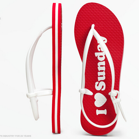 Fasion Style red and white flip flop
